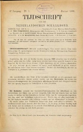 Tijdschrift van de Koninklijke Nederlandse Schaakbond. 4. 1896