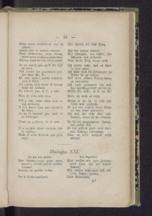 Dialogue XXI. Le jeu aux mabis. Das Kugelspiel.