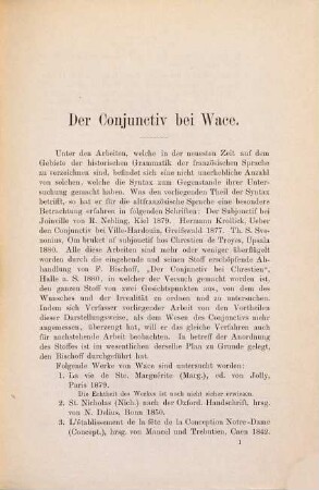 Der Conjunctiv bei Wace : Göttinger Inaugural-Dissertation