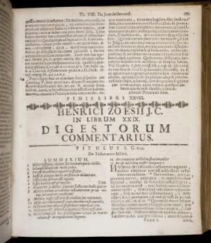 In Librum XXIX. Digestorum Commentarius. - In Librum XXXIII. Digestorum Commentarius.