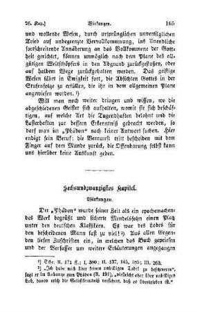 Sechsundzwanzigstes Kapitel. Wirkungen