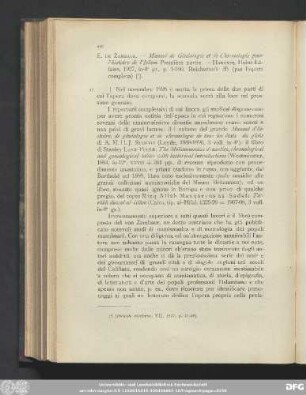 E. De Zambaur. - Manuel de Généalogie et de Chronologie pour l'historie de l'Islam.