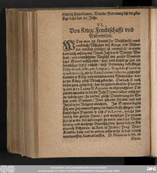 VI. Von Krieg/ Feindtschafft vnd Widerwillen.