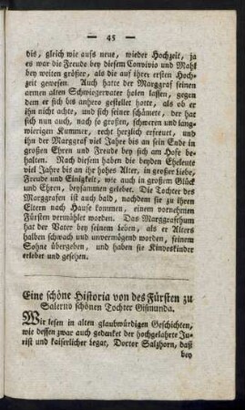 Eine schöne Historia von des Fürsten zu Salerno schönen Tochter Gismunda.