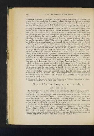 Orts- und Flurbezeichnungen in Kirchenbüchern
