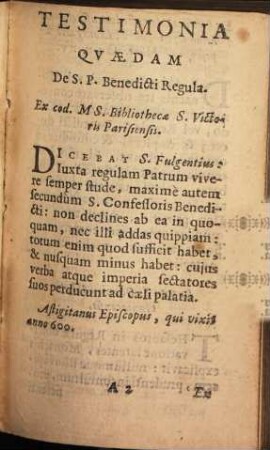 Regula et Vita SS. Patris N. Benedicti et Libri IV de Imitatione Christi ad usum Ordinis Cisterciensis