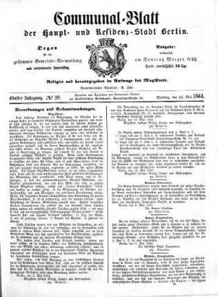 1864,20: No. 20, 15. Mai 1864