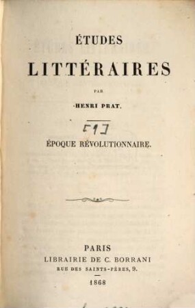 Etudes littéraires, 9