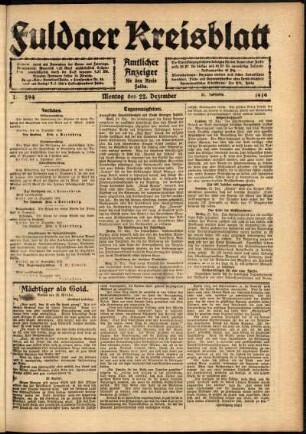 Ausgabe vom Montag, den 22. Dezember 1919.