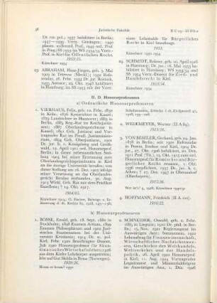 a) Ordentliche Honorarprofessoren