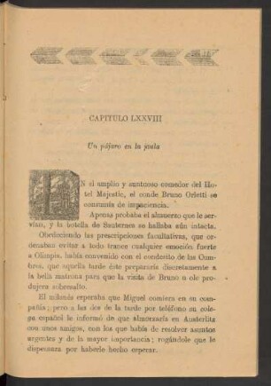 Capítulo LXXVIII - Un pájaro en la jaula