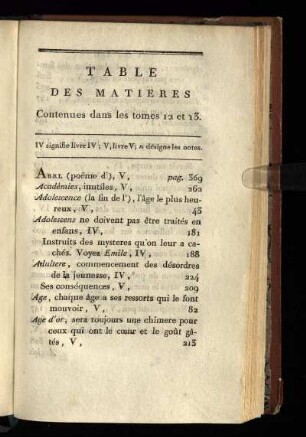Table des matieres
