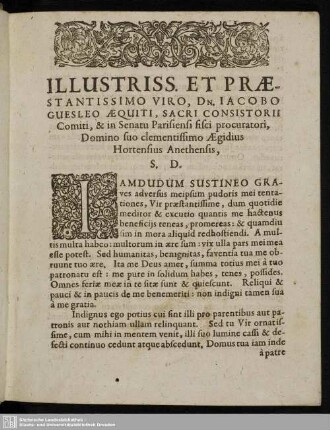 Praefatio et Dedicatio
