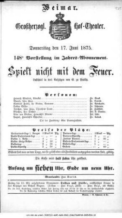 Spielt nicht mit dem Feuer