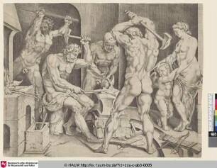 [Venus und Amor in der Schmiede des Vulcanos; Venus with Cupid in the forge of Vulcan]
