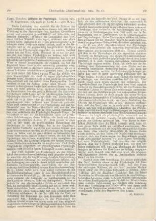 367-368 [Rezension] Lipps, Theodor, Leitfaden der Psychologie