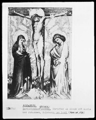 Klappaltärchen — Schauseite — Flügel: Kreuzigung Christi
