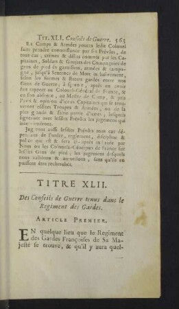 Titre XLII.