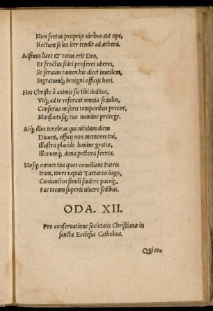 Oda XII. Pro coservatione societatis Christianae in sancta Ecclesia Catholica