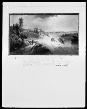 Ansicht des Rheinfalles bei Schaffhausen mit dem Schlo  Laufen