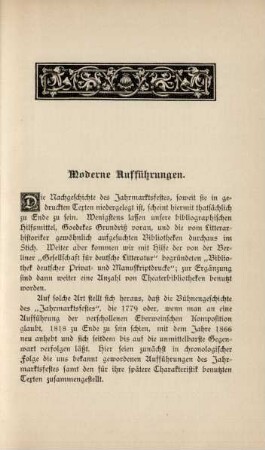 Moderne Aufführungen.
