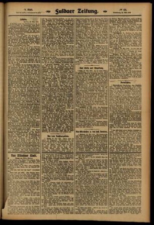 Zweite Ausgabe vom Donnerstag, den 29. Mai 1913.