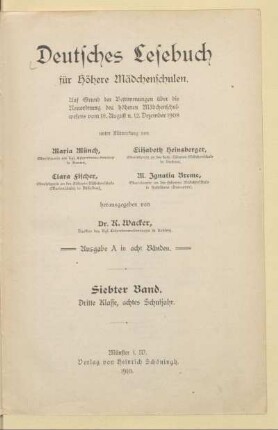 Band 7 = dritte Klasse, achtes Schuljahr, [Schülerband]: [Band 7 = dritte Klasse, achtes Schuljahr, [Schülerband]]
