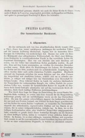 Zweites Kapitel: Die byzantinische Baukunst