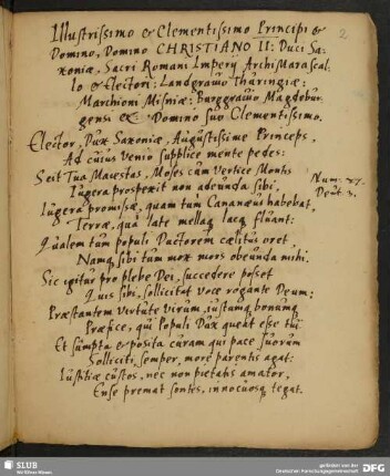 Illustrissimo et Clementissimo Principi et...