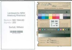 Entnazifizierung Wilhelm Surholt , geb. 15.01.1894 (Angestellter)
