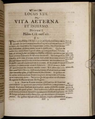 Locus XXII. De Vita Aeterna Et Inferno.