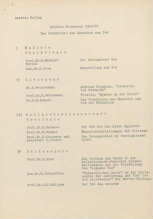 Drittes Trimester 1964/65