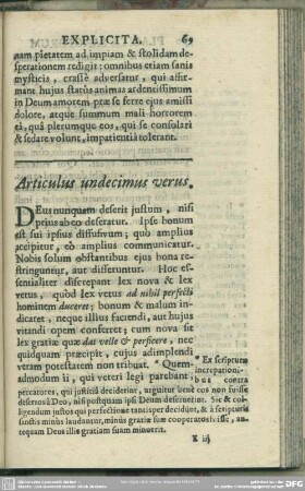 Articulus undecimus verus [& falsus]