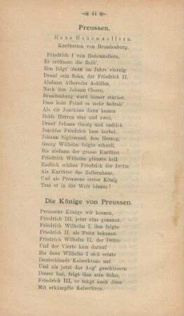 Preussen. Die Könige von Preussen.