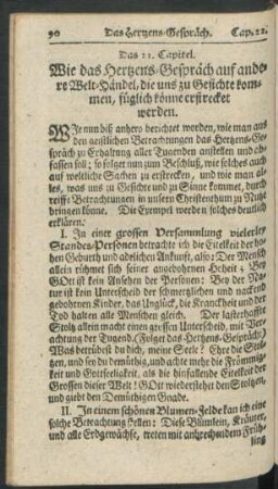 Das 22. Capitel. Wie das Hertzens-Gespräch auf andere Welt-Händel, die uns ...