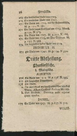 Dritte Abtheilung. Churfürstliche