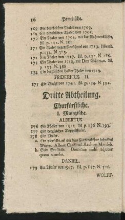 Dritte Abtheilung. Churfürstliche