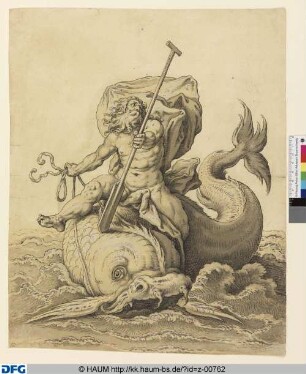 Neptun auf einem Delphin