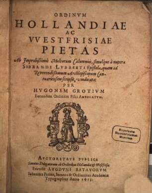 Ordinum Hollandiae ac Westfrisiae pietas