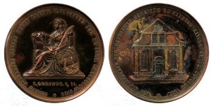 Medaille auf das 25-jährige Amtsjubiläum des Pastors B. C. Roosen der Mennonitengemeinde Hamburg-Altona