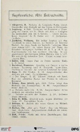 Kupferstiche. Alte Holzschnitte (Nr. 1-281)