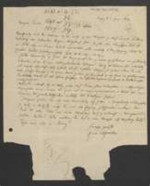 Brief von Friedrich Hofmeister an August Emanuel Fürnrohr