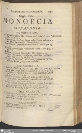 Classis XXI. Monoecia