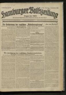 Hamburger Volkszeitung : kommunistische Tageszeitung für Hamburg und Umgebung