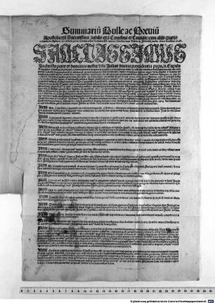Summariu[m] Bulle ac Breviu[m] Apostolicoru[m] Sacratissimi Iubilei etia[m] Centesimi et Cruciate: cum aliis gratiis ... in Subsidiu[m] partiu[m] Livonie co[n]tra Ruthenos Hereticos ... co[n]cess[is] [?]. Sanctissimus In christo pater et dominus ... Iulius divina providentia papa. II. Cupie[n]s ...