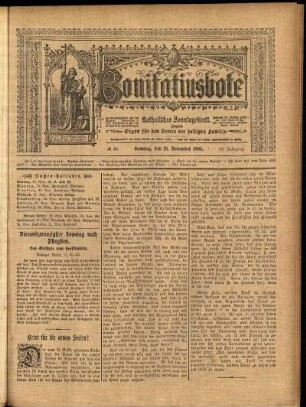 Erste Ausgabe vom Sonntag, den 18. November 1906.