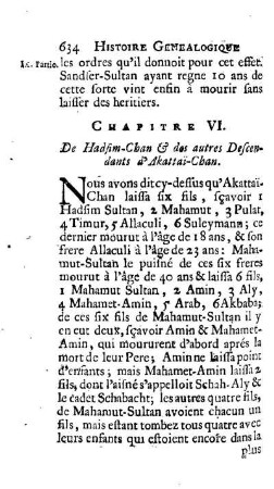 Chapitre VI. De Hadsim-Chan & des autres Descendants d'Akattai-Chan