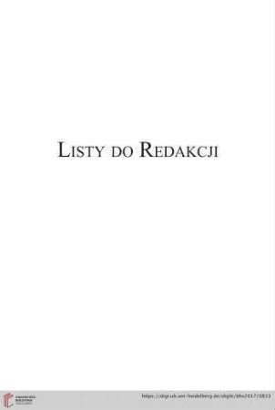 Listy do Redakcji