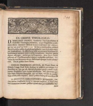 Ex Ordine Theologico.