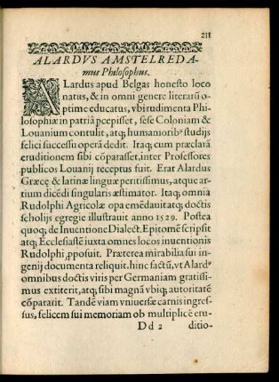Alardus Amstelredamus Philosophus.